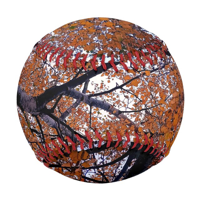 Pelota De Béisbol hojas naranjas (Anverso)