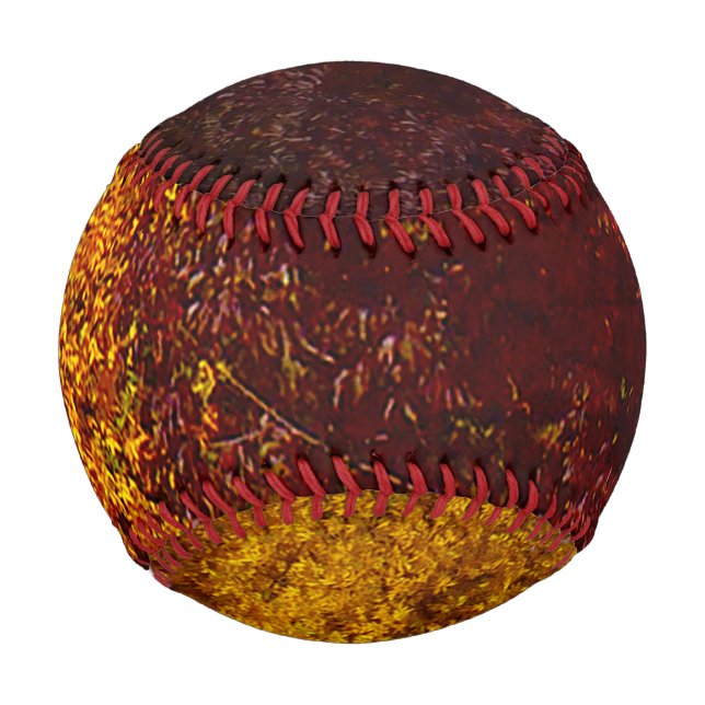 Pelota De Béisbol Hojas otoñales de amarillo y púrpura, ZSSPG (Anverso)