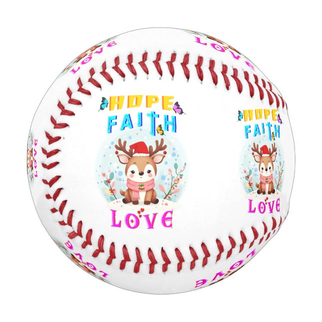 Pelota De Béisbol Hope Faith Love (Anverso izquierdo)