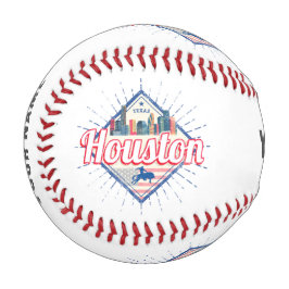 Pelota De Béisbol Houston Skyline Texas Estados Unidos Vintage