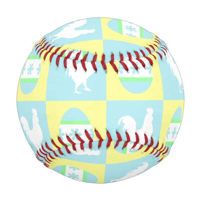 Pelota De Béisbol Huevos de gallo de patrón de tablero de chequeo de (Anverso)
