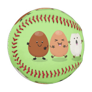 Pelota De Béisbol Huevos kawaii lindo ilustracion personalizado dive