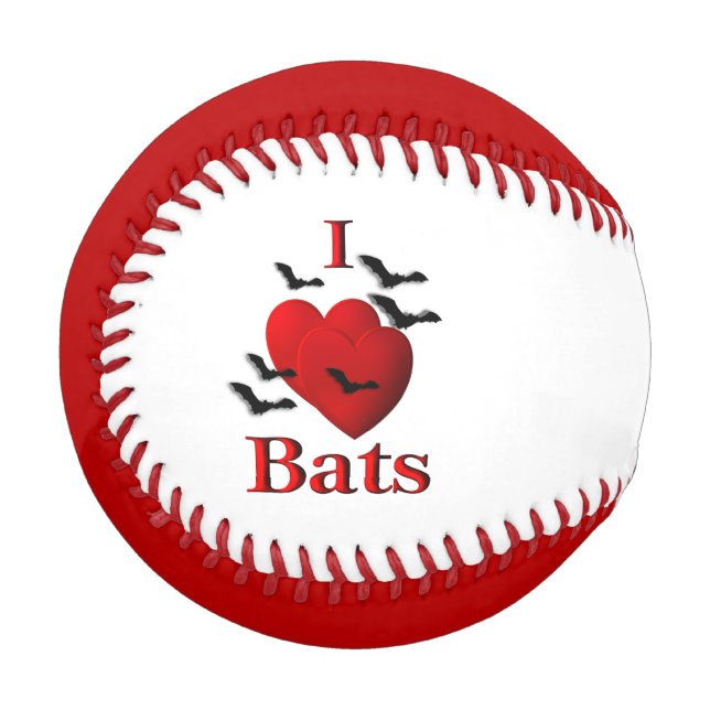Pelota De Béisbol I Heart Bats (Anverso izquierdo)