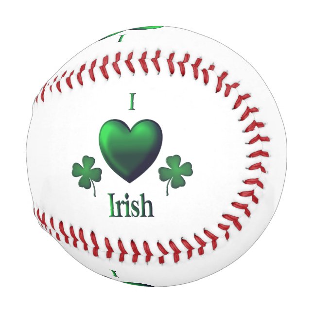 Pelota De Béisbol I Heart Irish (Reverso Izquierdo)