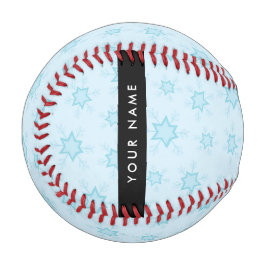 Pelota De Béisbol Ice Blue Snowflakes, su nombre, Personalice