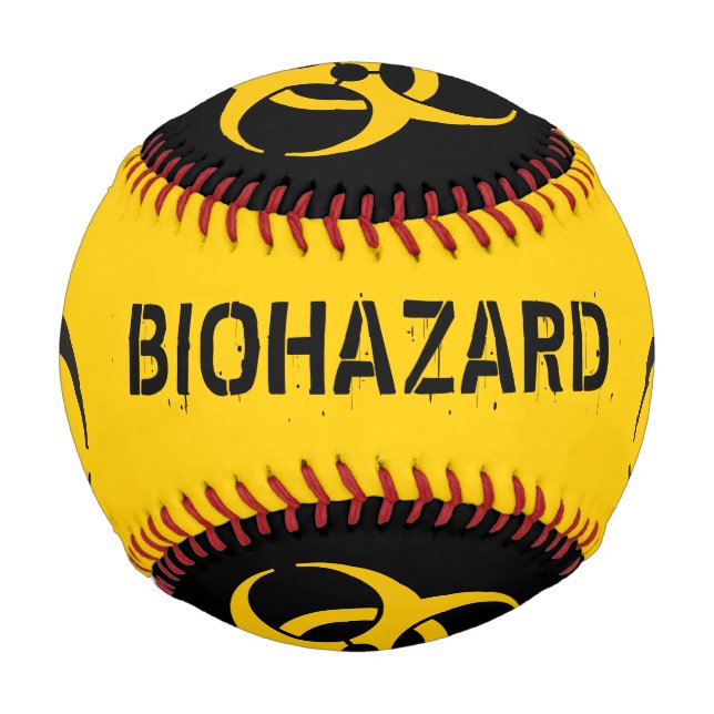 Pelota De Béisbol Icono de Biopeligro (Reverso)