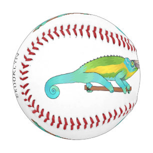 Pelota De Béisbol Ilustracion chameleon personalizado de Jackson