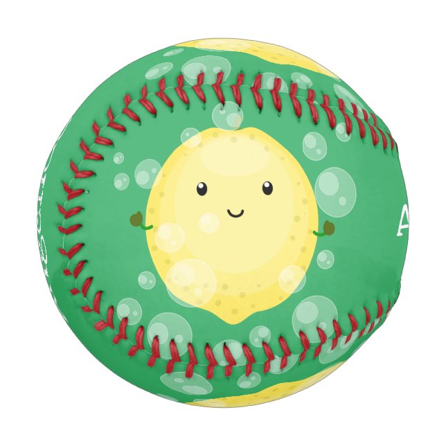 Pelota De Béisbol Ilustracion de burbujas de personalizado de limón (Anverso izquierdo)
