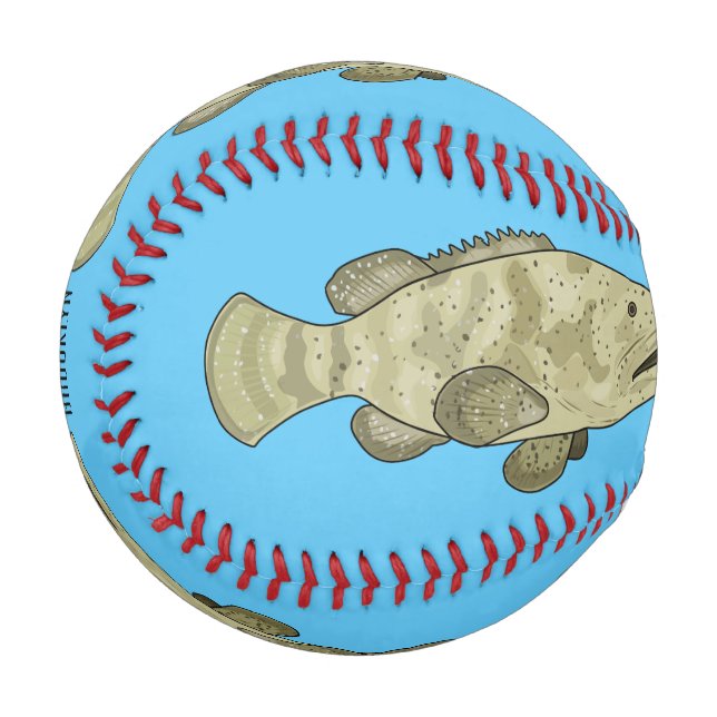 Pelota De Béisbol Ilustración de dibujos animados de mero (Anverso izquierdo)