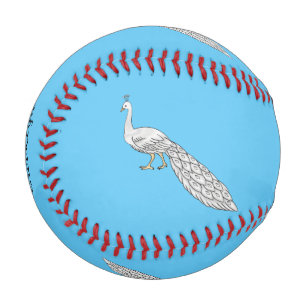 Pelota De Béisbol Ilustración de dibujos animados de pavo real blanc