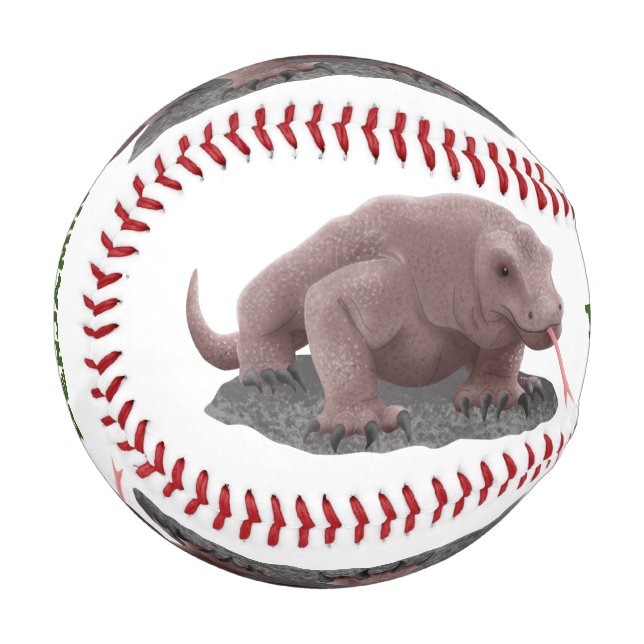 Pelota De Béisbol Ilustracion de dragón de Komodo (Anverso izquierdo)