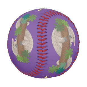 Pelota De Béisbol Ilustracion de hormigón de pangolin feliz