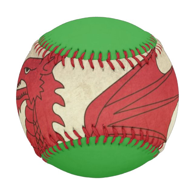 Pelota De Béisbol Ilustracion de la bandera del dragón galés (Anverso)
