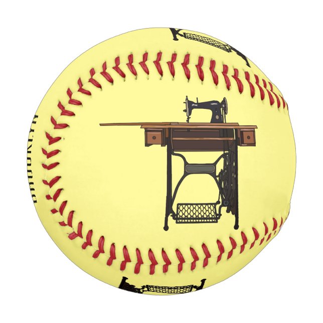 Pelota De Béisbol Ilustracion de máquina de coser personalizado (Anverso izquierdo)