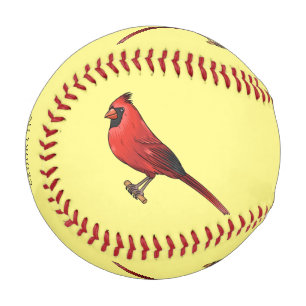 Pelota De Béisbol Ilustracion de personalizado de aves cardinales de