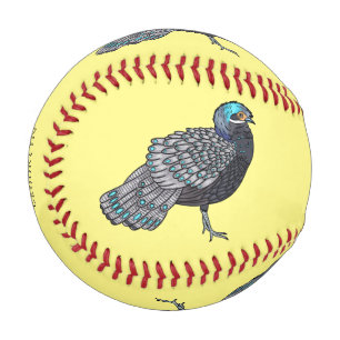 Pelota De Béisbol Ilustracion de personalizado de aves de pavo real