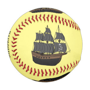 Pelota De Béisbol Ilustracion de personalizado de buques piratas