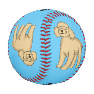 Pelota De Béisbol Ilustracion de personalizado de caniche marrón fel