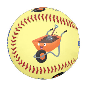 Pelota De Béisbol Ilustracion de personalizado de carretilla naranja