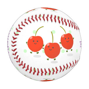 Pelota De Béisbol Ilustracion de personalizado de cerezas rojas de s