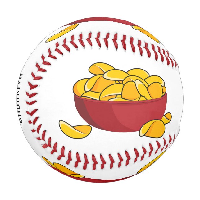 Pelota De Béisbol Ilustracion de personalizado de chips de papa (Reverso derecho)