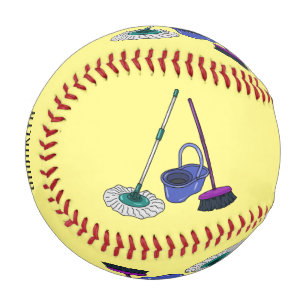 Pelota De Béisbol Ilustracion de personalizado de escobas y mopas