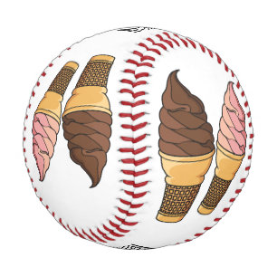 Pelota De Béisbol Ilustracion de personalizado de helado de cono