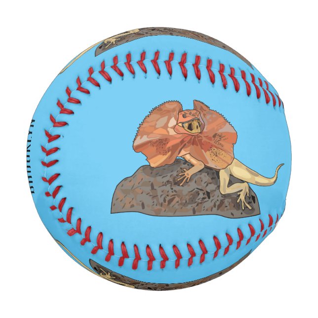 Pelota De Béisbol Ilustracion de personalizado de lagarto de cuello  (Anverso izquierdo)