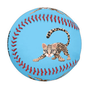 Pelota De Béisbol Ilustracion de personalizado de ocelot de Cute