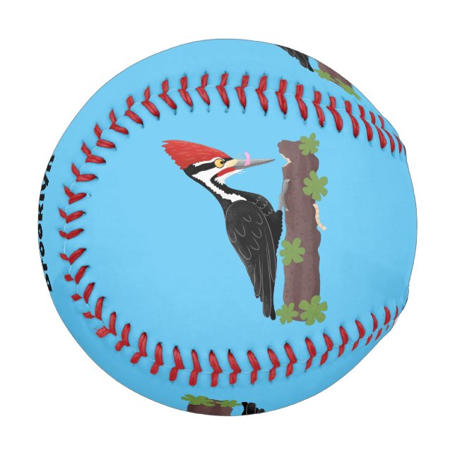 Pelota De Béisbol Ilustracion de personalizado de pájaros carpintero (Anverso izquierdo)