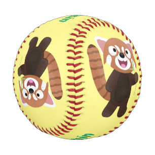 Pelota De Béisbol Ilustracion de personalizado de panda rojo