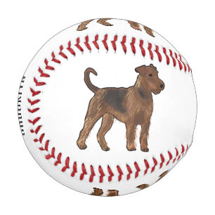 Pelota De Béisbol Ilustracion de personalizado de perro Airedale ter