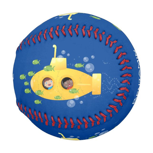 Pelota De Béisbol Ilustracion de personalizado de pescado submarino  (Anverso derecho)