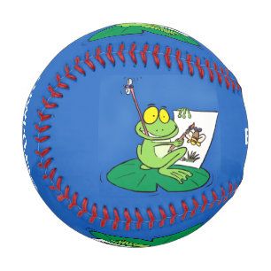Pelota De Béisbol Ilustracion de personalizado de rana verde lindo