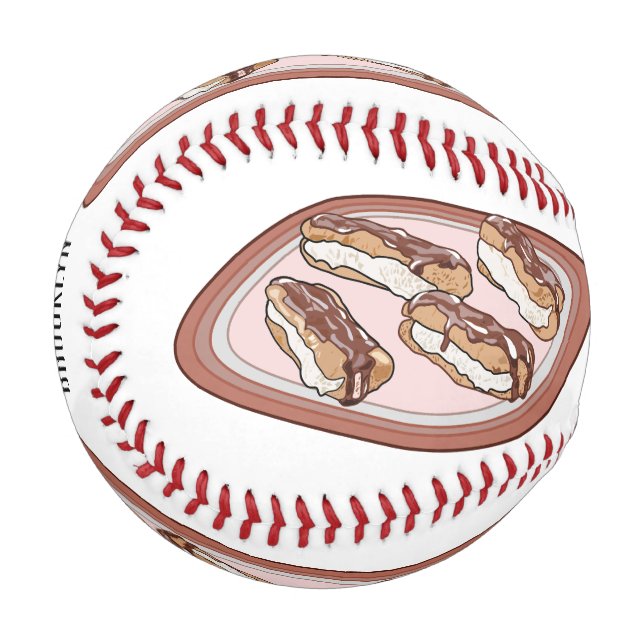 Pelota De Béisbol Ilustracion de personalizado eclair de chocolate (Anverso izquierdo)