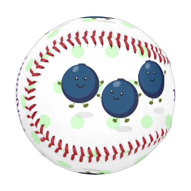 Pelota De Béisbol Ilustracion de personalizado morado de arándanos a (Anverso izquierdo)