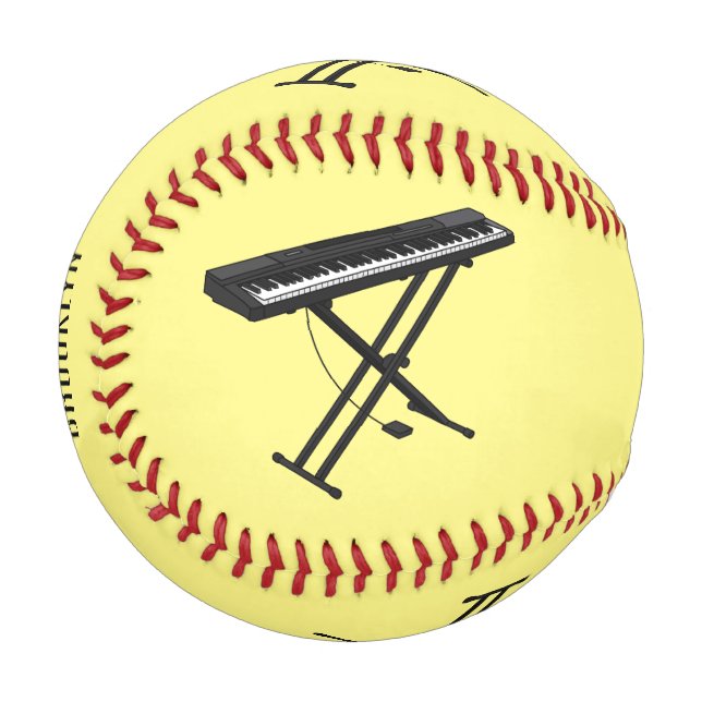 Pelota De Béisbol Ilustracion de piano personalizado de teclado (Anverso izquierdo)