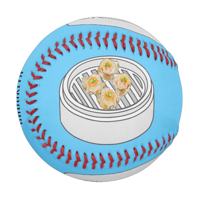 Pelota De Béisbol Ilustracion de Shumai dim sum personalizado (Anverso izquierdo)