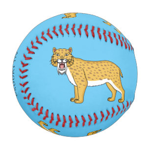 Pelota De Béisbol Ilustracion de tigre con dientes de saber