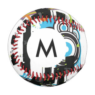 Pelota De Béisbol Ilustracion monograma de un paisaje urbano agrio