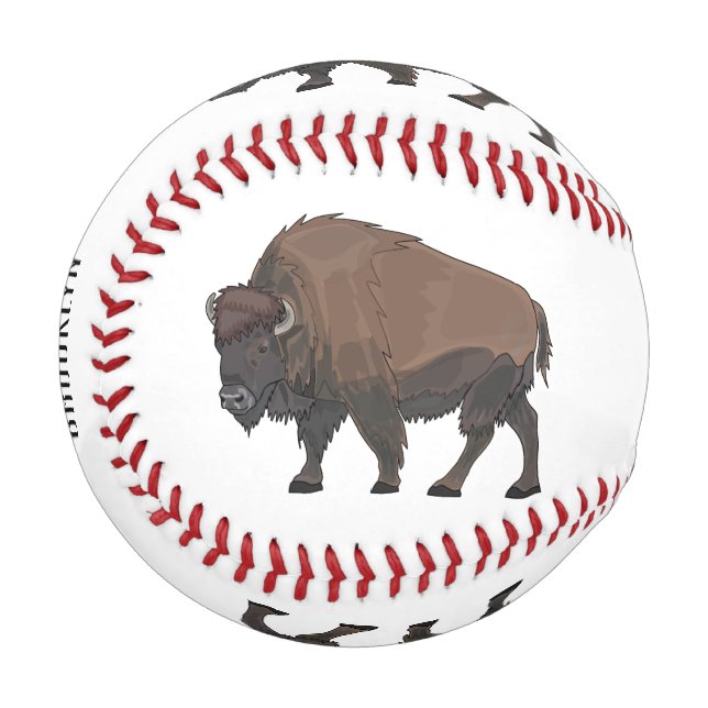 Pelota De Béisbol Ilustracion personalizado Bison (Anverso izquierdo)