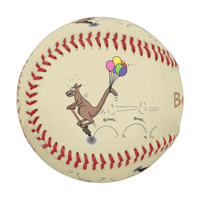 Pelota De Béisbol Ilustracion personalizado canguro del humor austra (Anverso izquierdo)