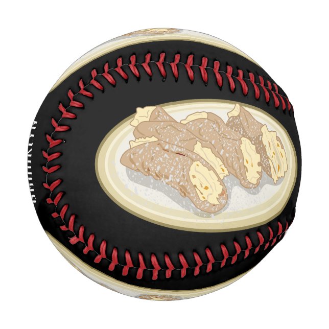 Pelota De Béisbol Ilustracion personalizado Cannoli (Anverso izquierdo)