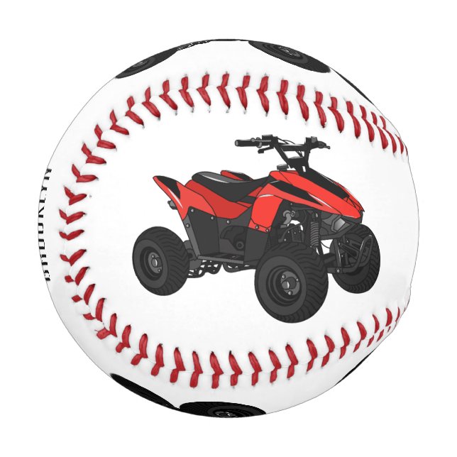 Pelota De Béisbol Ilustracion personalizado de atv de cuatro bicicle (Anverso izquierdo)