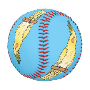 Pelota De Béisbol Ilustracion personalizado de aves de Cockatiel