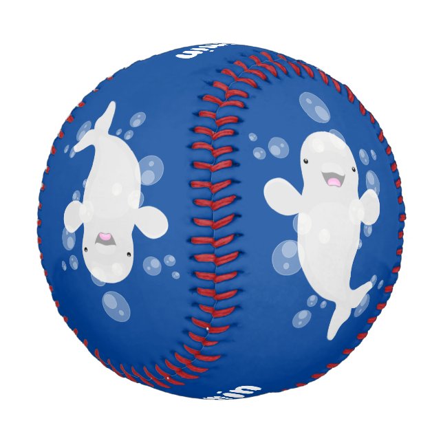 Pelota De Béisbol Ilustracion personalizado de ballenas de la beluga (Angular)