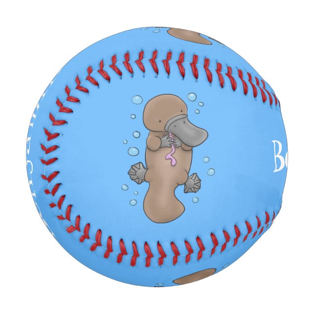 Pelota De Béisbol Ilustracion personalizado de bebé de plaquypus fel (Anverso izquierdo)