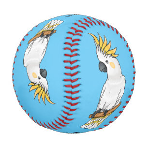 Pelota De Béisbol Ilustracion personalizado de cacatúa con crema de 