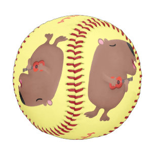 Pelota De Béisbol Ilustracion personalizado de capybara ukulele cant