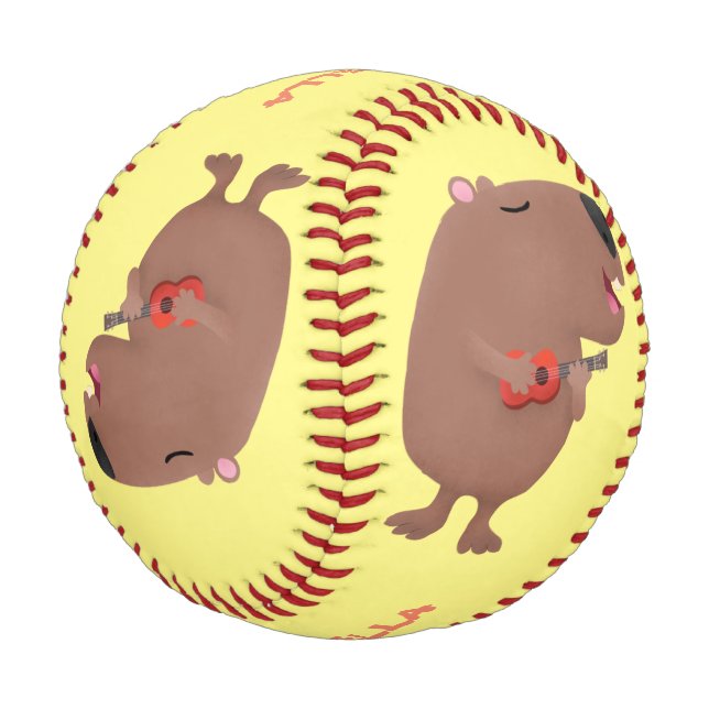 Pelota De Béisbol Ilustracion personalizado de capybara ukulele cant (Angular)